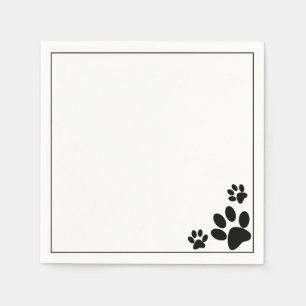 Dog Paws B&W Napkin