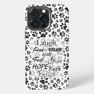 Dog Paws Black and White Polka Dot Case-Mate iPho iPhone 13 Pro Case
