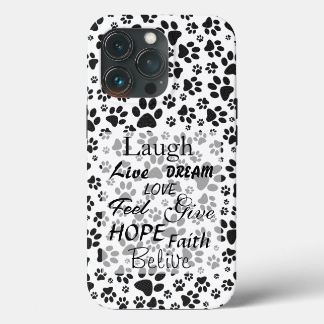 Dog Paws Black and White Polka Dot  Case-Mate iPho iPhone Case (Back)