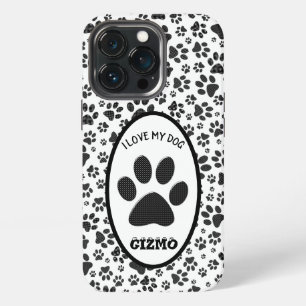 Dog Paws Black and White Polka Dot Case-Mate iPho iPhone 13 Pro Case