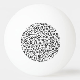Dog Paws Black and White Polka Dot  Ping Pong Ball
