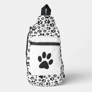 Dog Paws Black and White Polka Dot  Sling Bag
