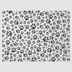 Dog Paws Black and White Polka Dot  Tissue Paper