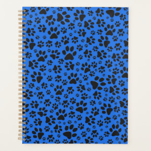 Dog Paws Black & White Polka Dot on tech blue Planner