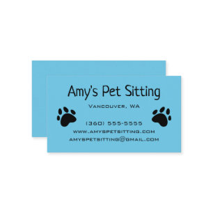Dog Paws Bright Blue Business Cards