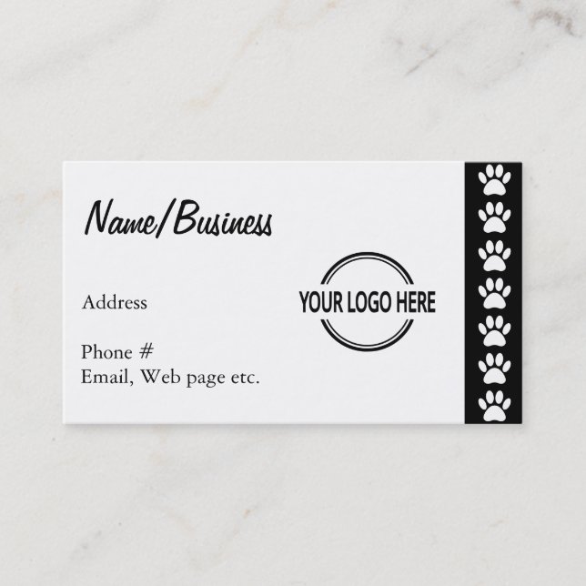Dog Paws Custom Logo Business Card (Front)