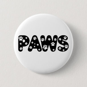 Dog Paws Custom Text 6 Cm Round Badge