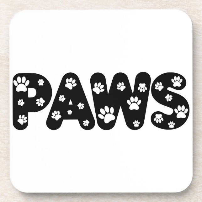 Dog Paws Custom Text Coaster (Front)