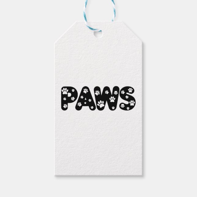 Dog Paws Custom Text Gift Tags (Front)