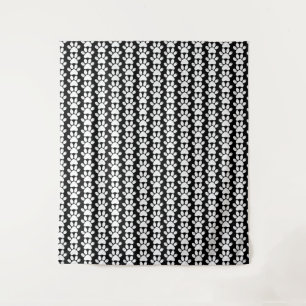 Dog Paws distressed black and white animal lover  Tapestry