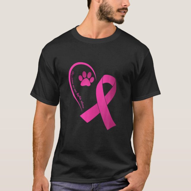 Dog Paws Heart Breast Cancer Awareness Month Warri T-Shirt (Front)
