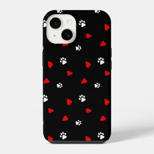 Dog Paws Heart Pattern iPhone 14 Case