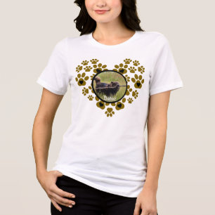 Dog Paws Heart Shape Tri-Blend Shirt