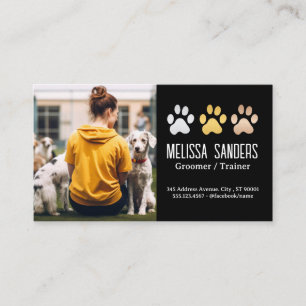 Dog Paws Logo Woman Training Dogs Appointment Card