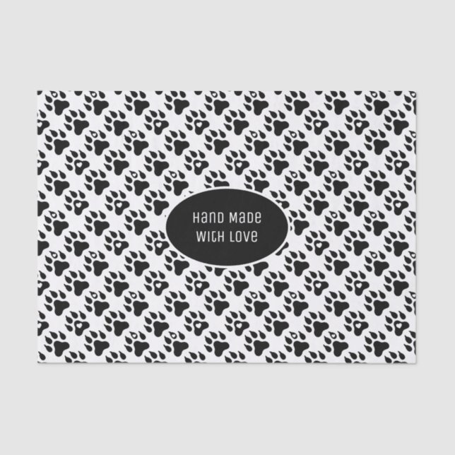 Dog Paws Minimal Modern Your Own Text Tissue Paper (Front)