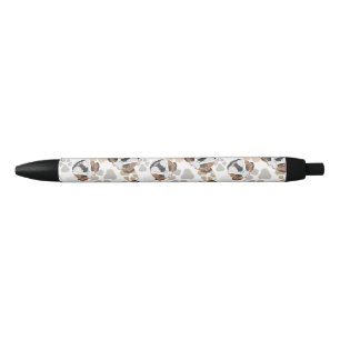 Dog paws pattern English Bulldog Black Ink Pen