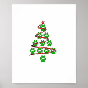 Dog Paws Print Christmas Tree for Dog Lovers 