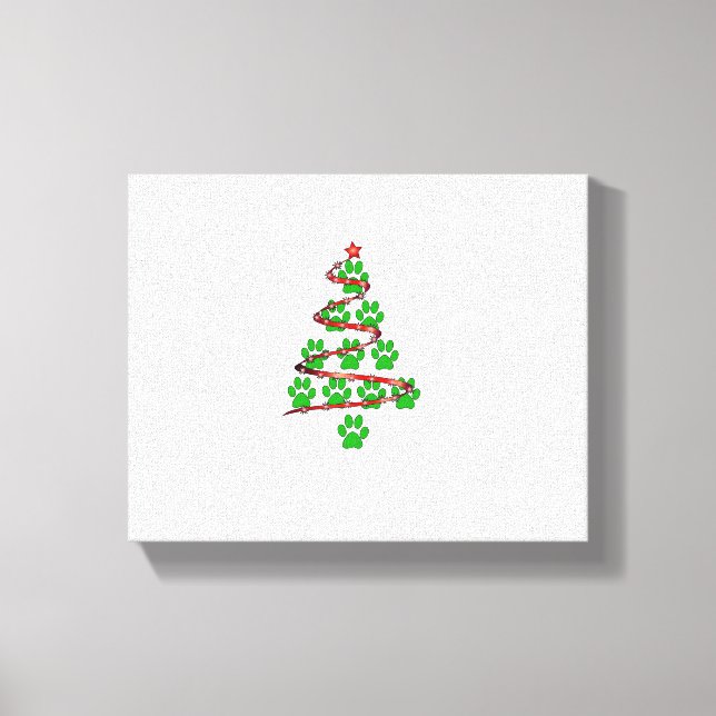 Dog Paws Print Christmas Tree for Dog Lovers  (Front)