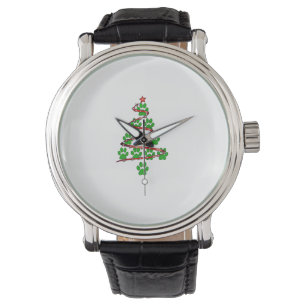 Dog Paws Print Christmas Tree for Dog Lovers  Watch