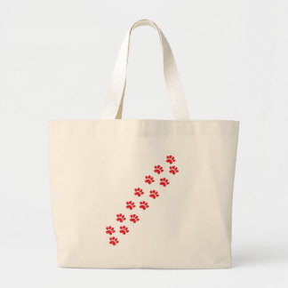 Dog Paws Prints Large Tote Bag