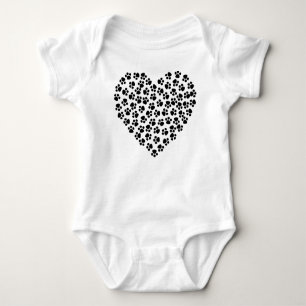 Dog Paws, Puppy Paws, Animal Paws, Heart, Pet  Baby Bodysuit