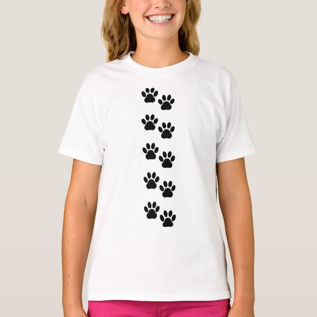Dog Paws, Puppy Paws, Animal Paws, Pet, Black Paws T-Shirt (Front)