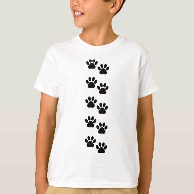 Dog Paws, Puppy Paws, Animal Paws, Pet, Black Paws T-Shirt (Front)