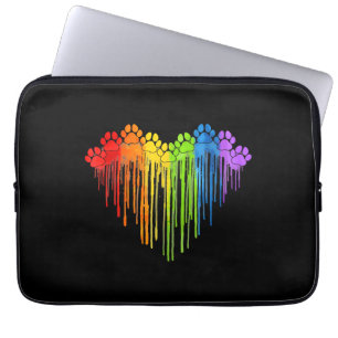 Dog Paws Rainbow Heart Dog Lover Gay Pride Lgbt Laptop Sleeve