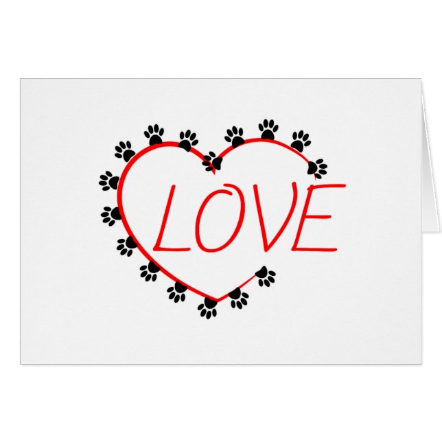Dog Paws Red Heart Love (Front Horizontal)