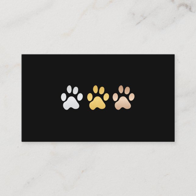Dog Paws (Silver, gold, bronze) Business Card (Front)