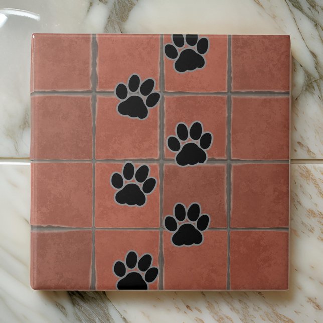 Dog Paws Terracotta Floor Trail of Paws |   Tile (Creator Uploaded)