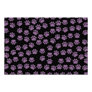 Dog Paws, Traces, Paw-prints - Purple Black Photo Print