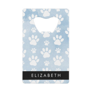 Dog Paws, White Paws, Blue Watercolors, Your Name
