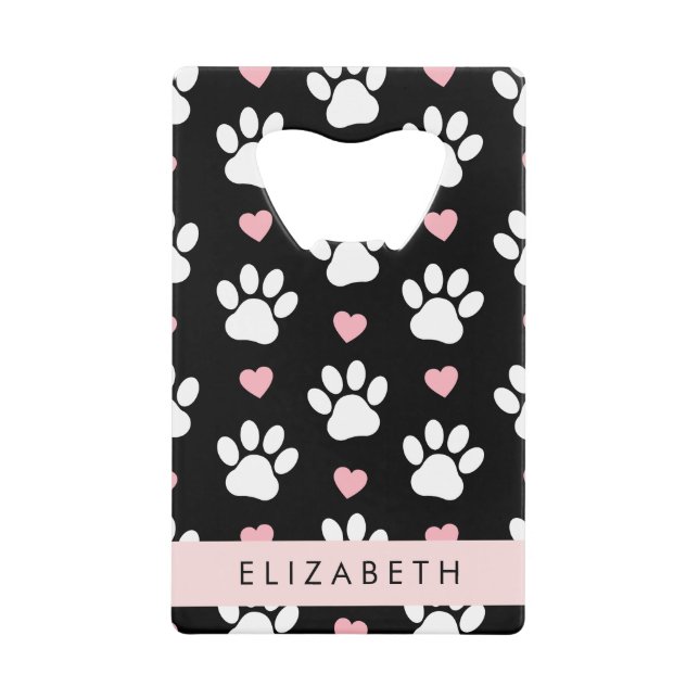 Dog Paws, White Paws, Pink Hearts, Your Name (Front)
