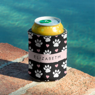 Dog Paws, White Paws, Pink Hearts, Your Name Can Cooler