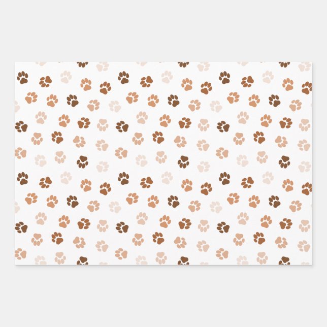 Dog paws wrapping paper sheet (Front)