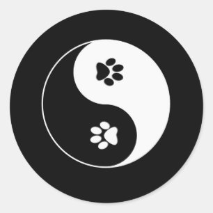 Dog Paws Yin Yang Sticker