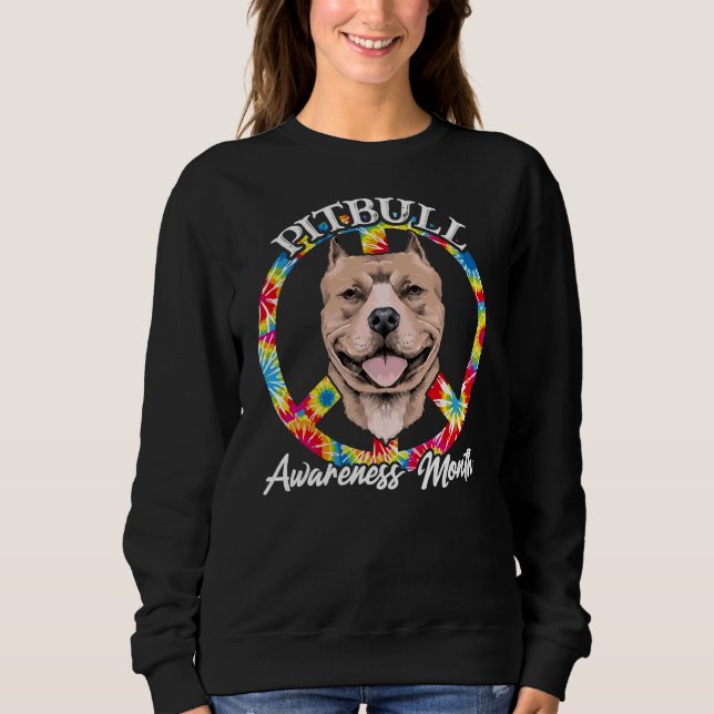 Dog Peace Sign Pitbull Awareness Sweatshirt (Front)