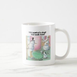 Dog Pees on Snowman Coffee Mug