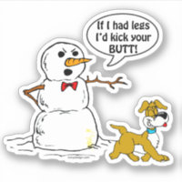 Dog Pees on Snowman Joke Contour Cut