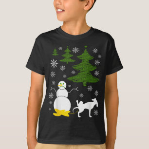 Dog Pees on Snowman Ugly XMas Sweater