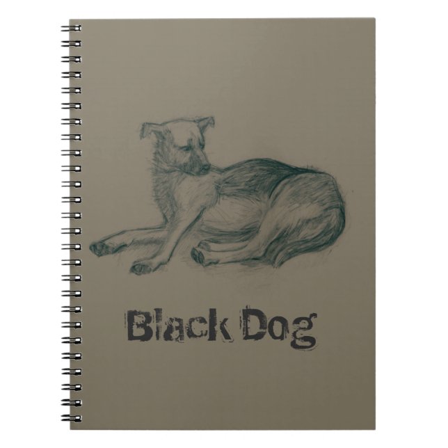 Dog. Pencil drawing. Spiral Notebook (Front)