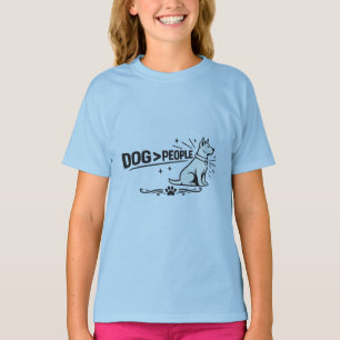 DOG > PEOPLE – Funny Dog Lover Minimalist Design T-Shirt