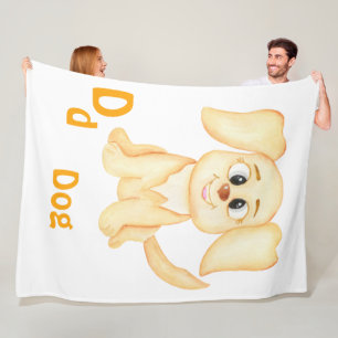 Dog personalise ABC: Letter D - Add Your Name Fleece Blanket
