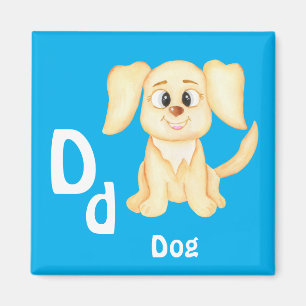 Dog personalise ABC: Letter D - Add Your Name Magnet