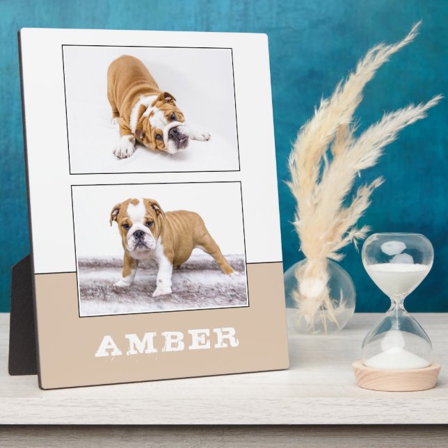 Dog Pet 2 Photo Collage Keepsake Plaque (Side)