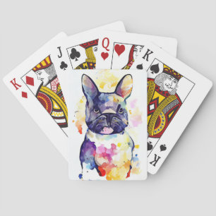 Dog Pet Animal Nature Watercolor Art Painting Playing Cards