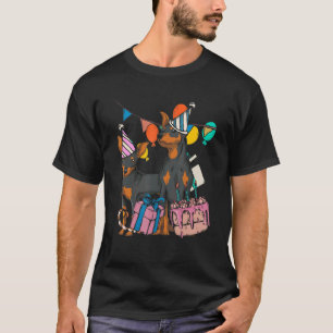 Dog Pet Birthday Party Min Pin Dog Min Pinsche T-Shirt