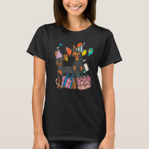 Dog Pet Birthday Party Min Pin Dog Min Pinscher T-Shirt