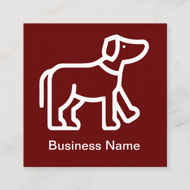 Dog Pet Care Theme Editable Square Business Card (Front)